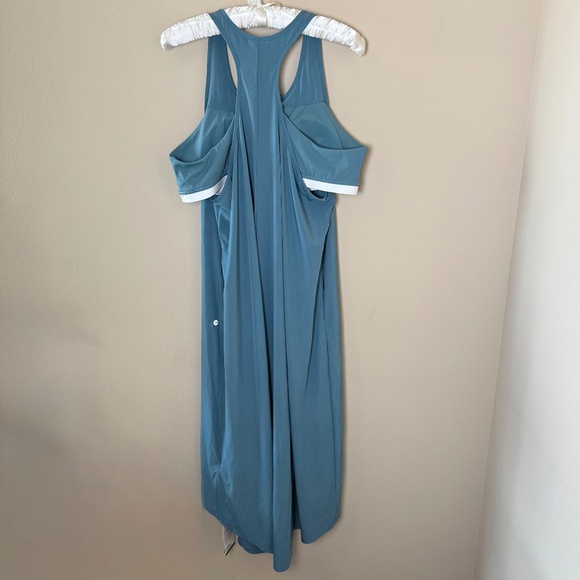 NWT Halara Breezefull Backless Racerback Midi Tank Dress Womens XL Stone Blue - Picture 2 of 9